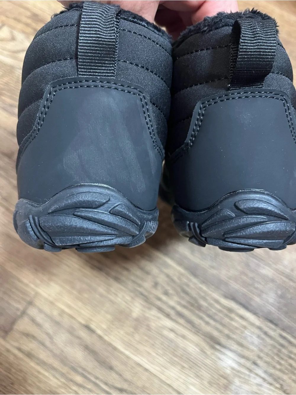 Hiking Black Faux Fur Lined Winter Sneakers